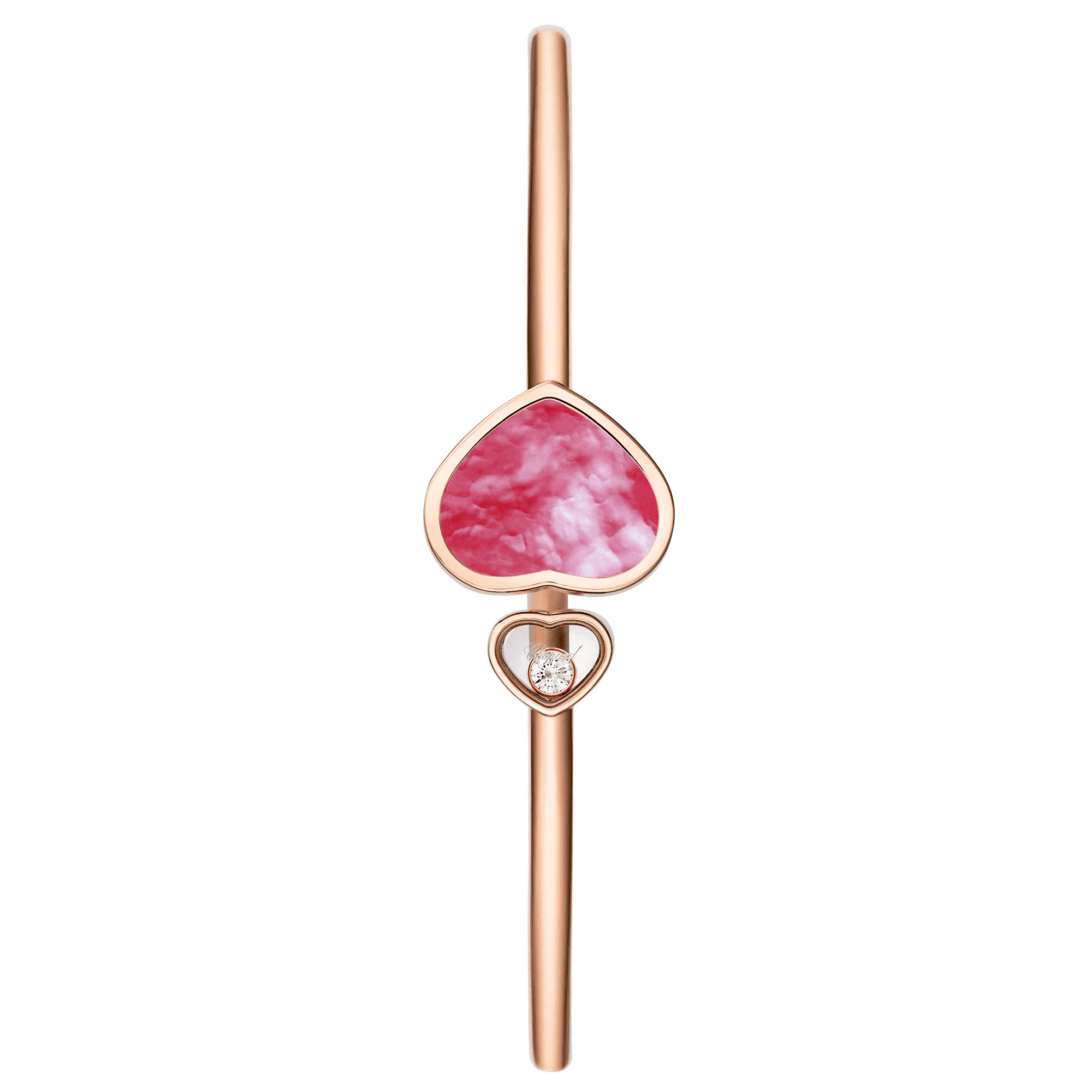 18ct Rose Gold Happy Hearts Natalia Vodianova's "Naked Heart Foundation" Pink Mother Of Pearl & Diamond Bangle