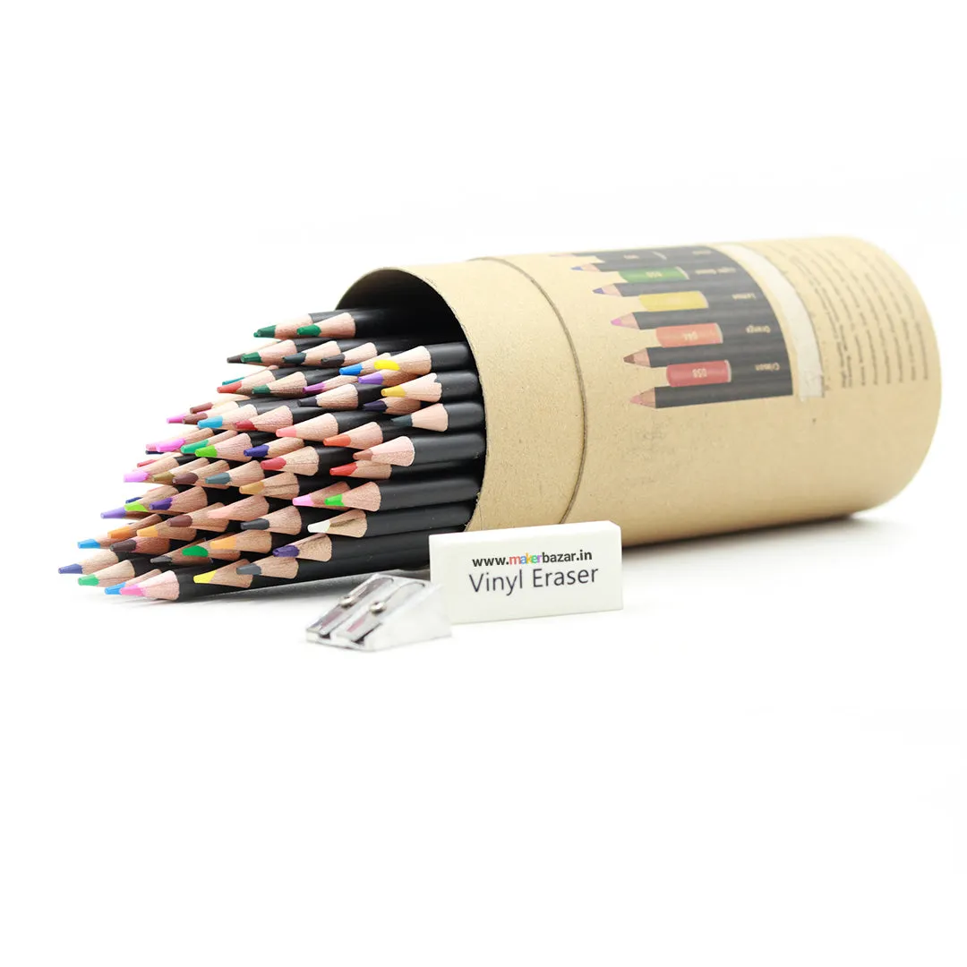 72 Pcs Oil Based Color Pencils Set with Sharpener Eraser Colored Pencils