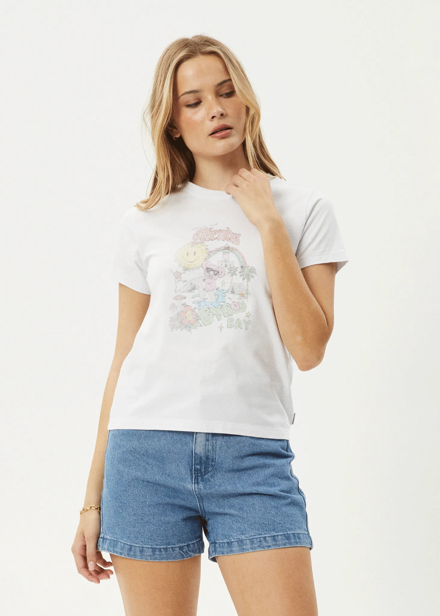 AFENDS Womens Greetings - Regular Tee - White