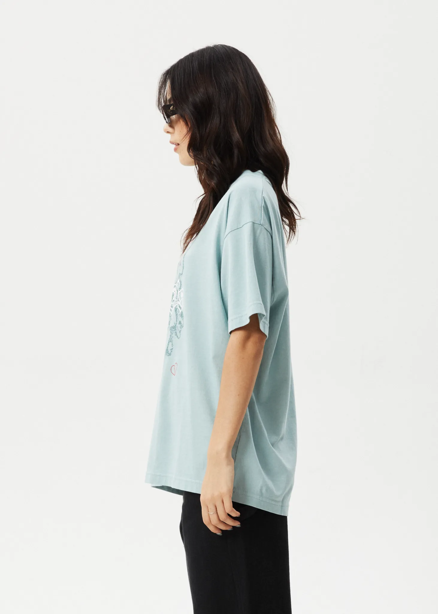 AFENDS Womens Sacred - Oversized Tee - Ether Blue