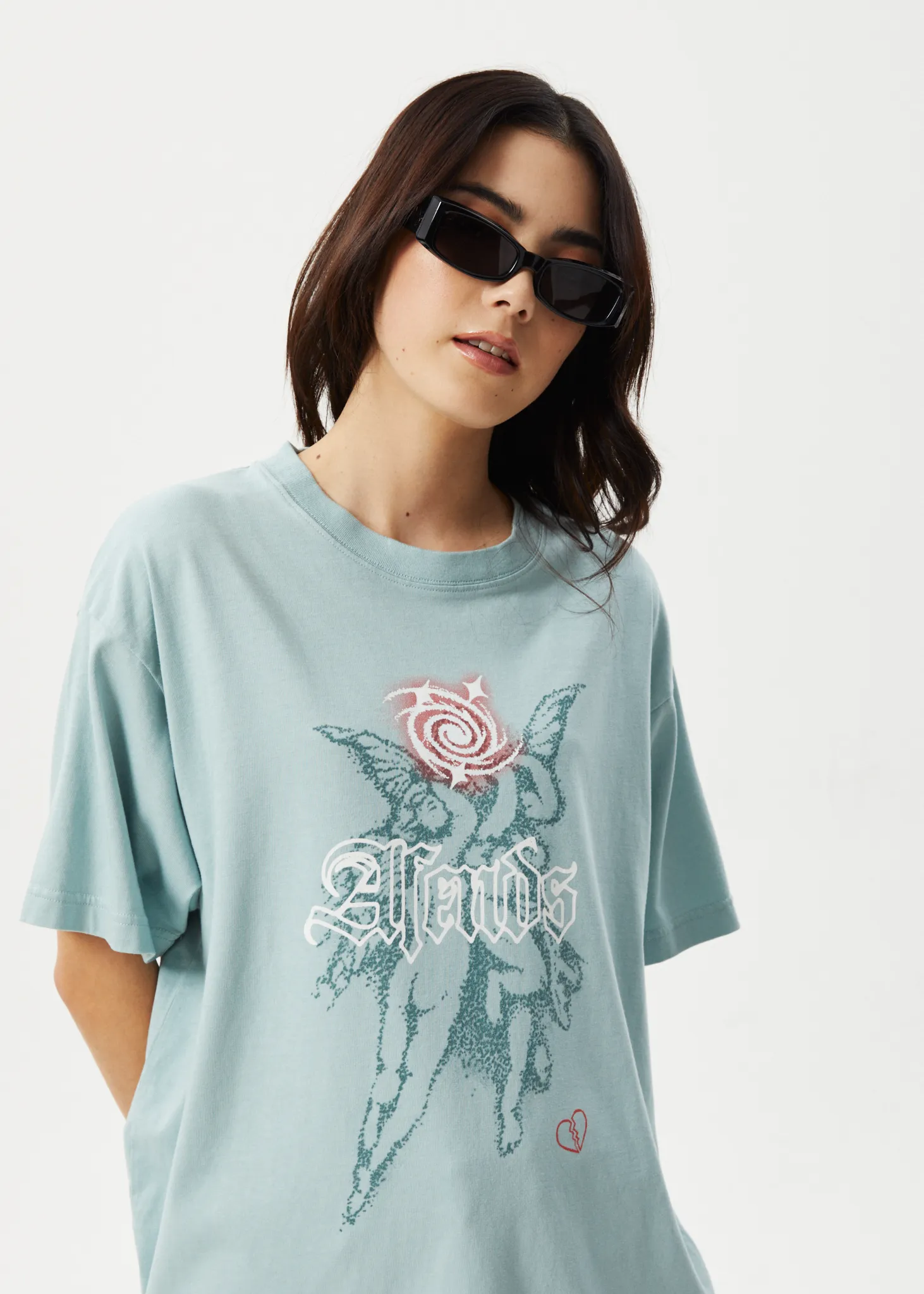 AFENDS Womens Sacred - Oversized Tee - Ether Blue