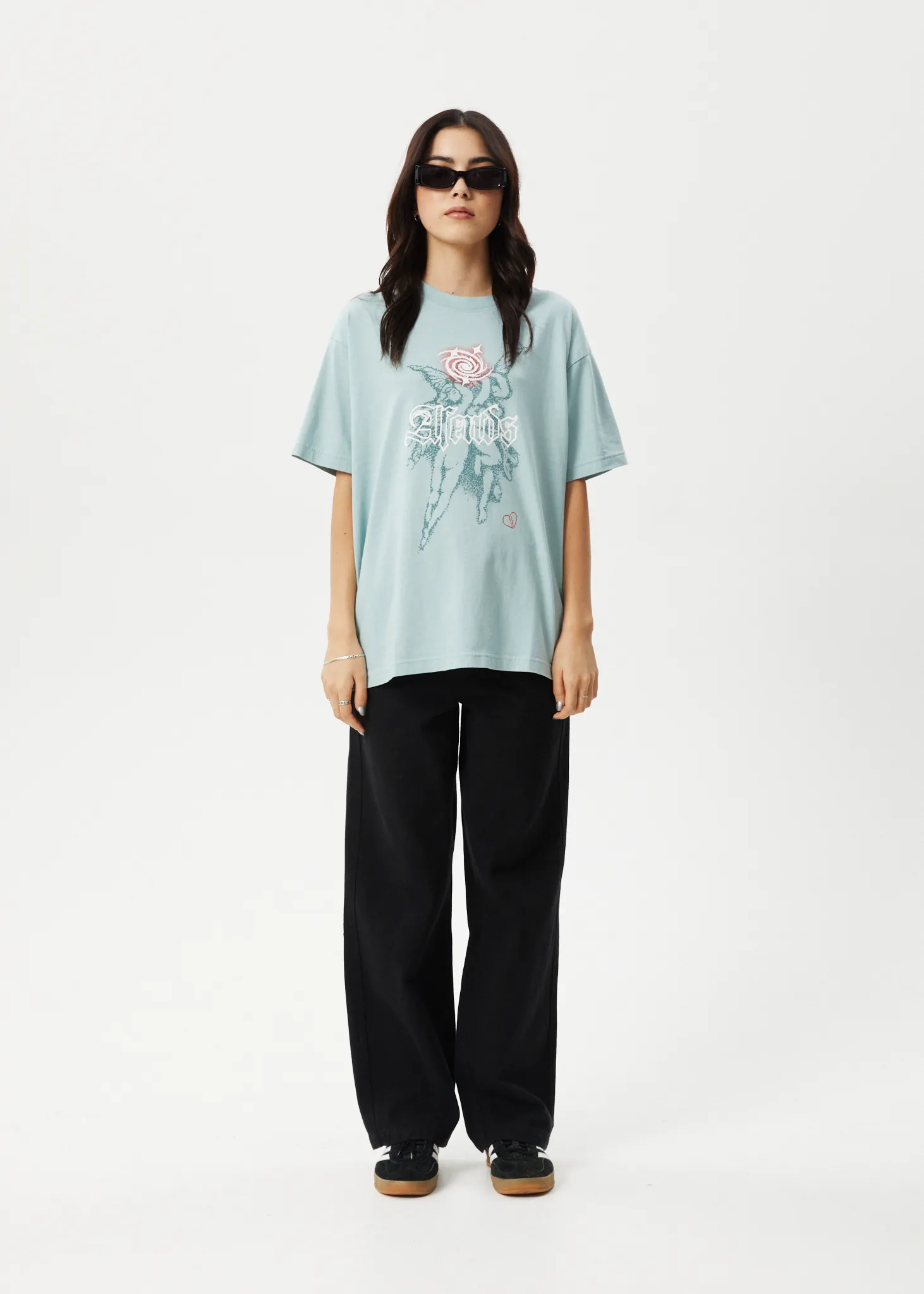 AFENDS Womens Sacred - Oversized Tee - Ether Blue