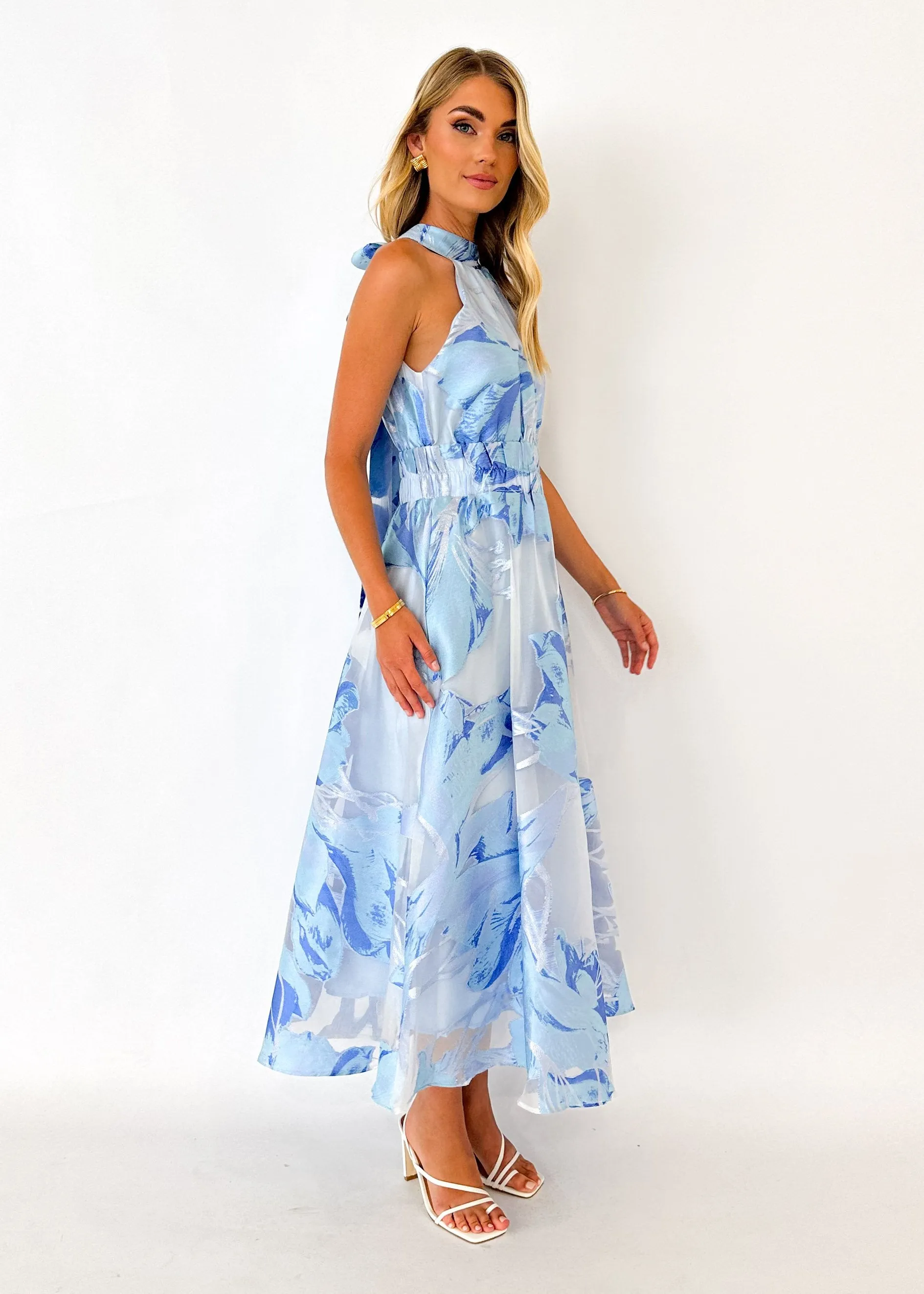 Ansing Midi Dress - Blue Tulip