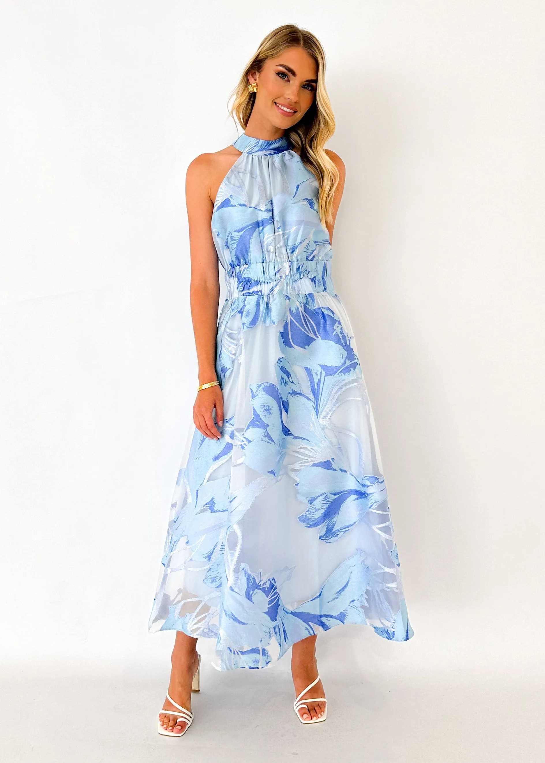 Ansing Midi Dress - Blue Tulip