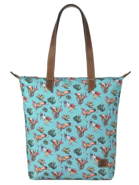 Ariat A770004633 Womens Bucking Broncos Print Cruiser Tote Turquoise