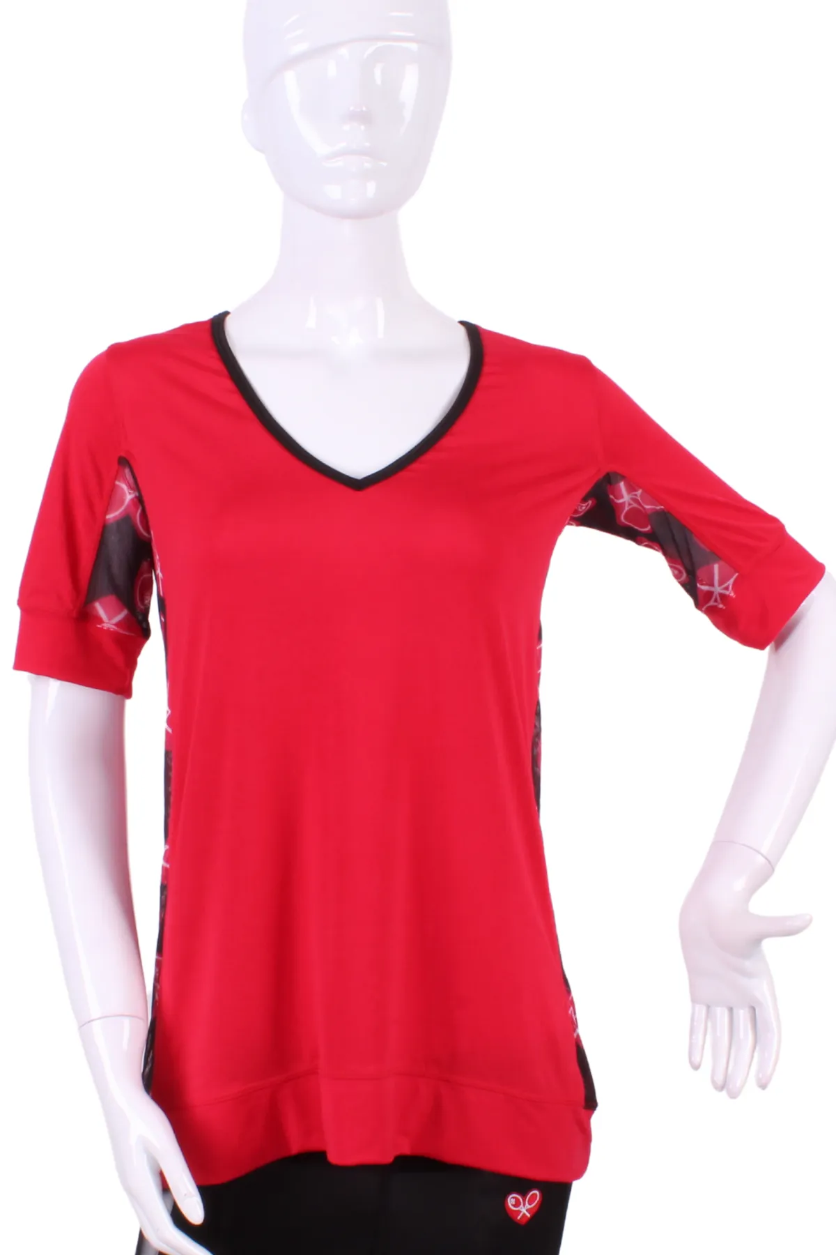 Baggy Vee Tee Red Heart Mesh