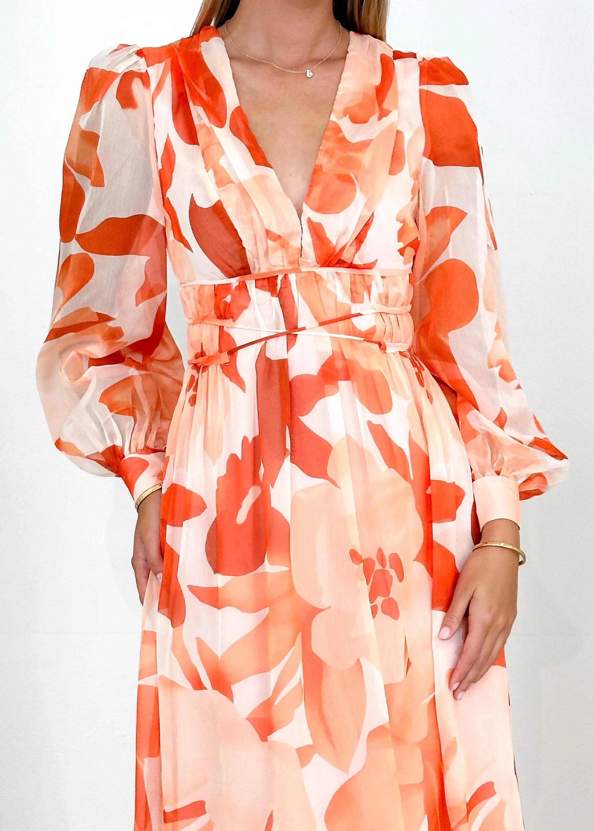 Balwyn Maxi Dress - Tangerine Floral