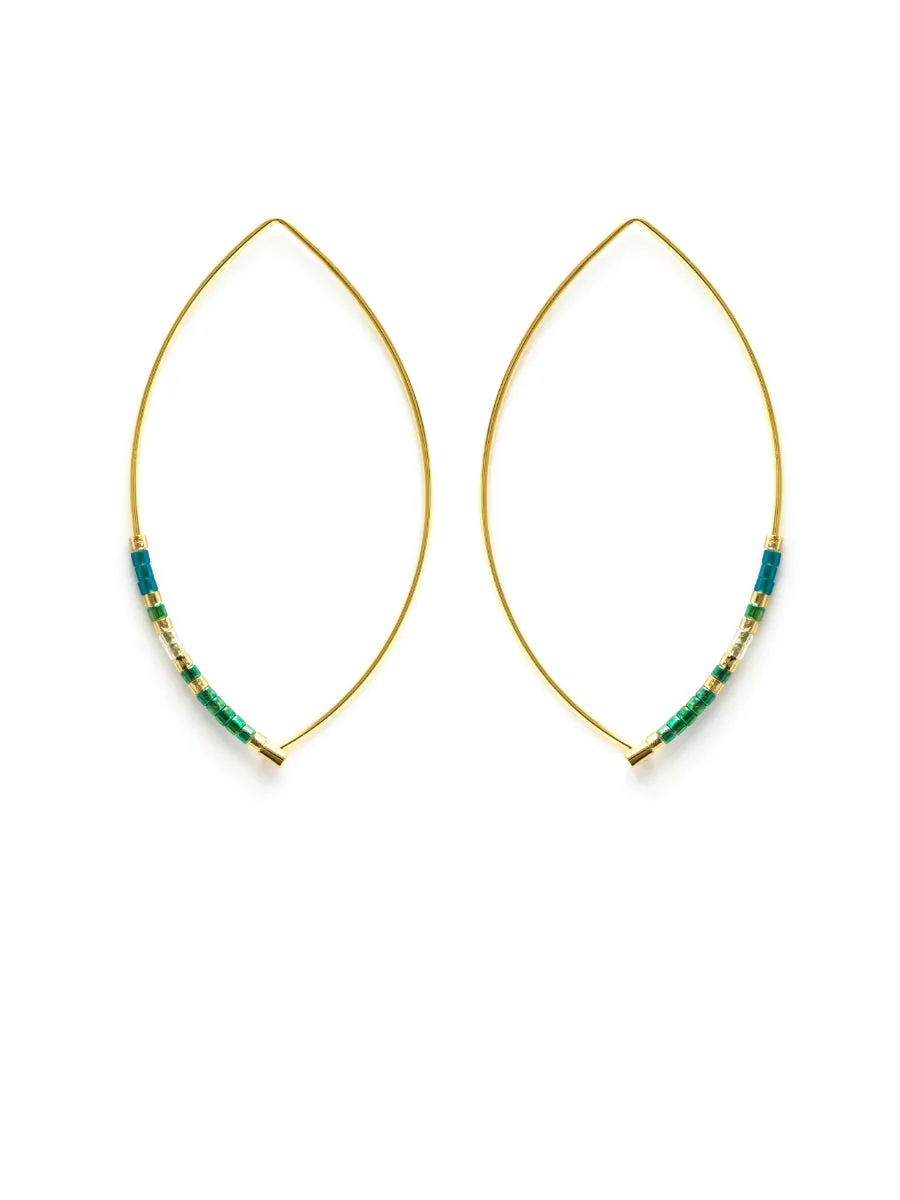 Beaded Marquis Hoop Earrings by Amano Studio