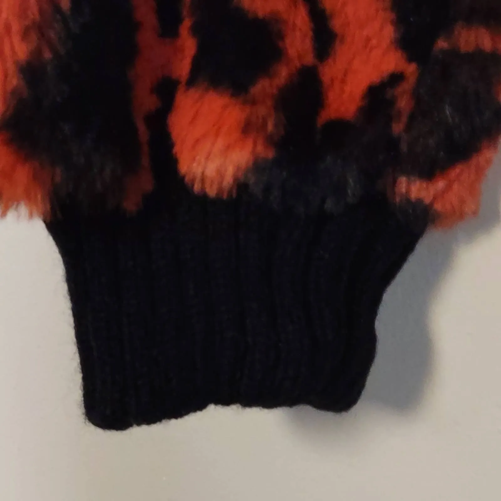 Bershka Fuzzy Jacquard Leopard Print Sweater Small