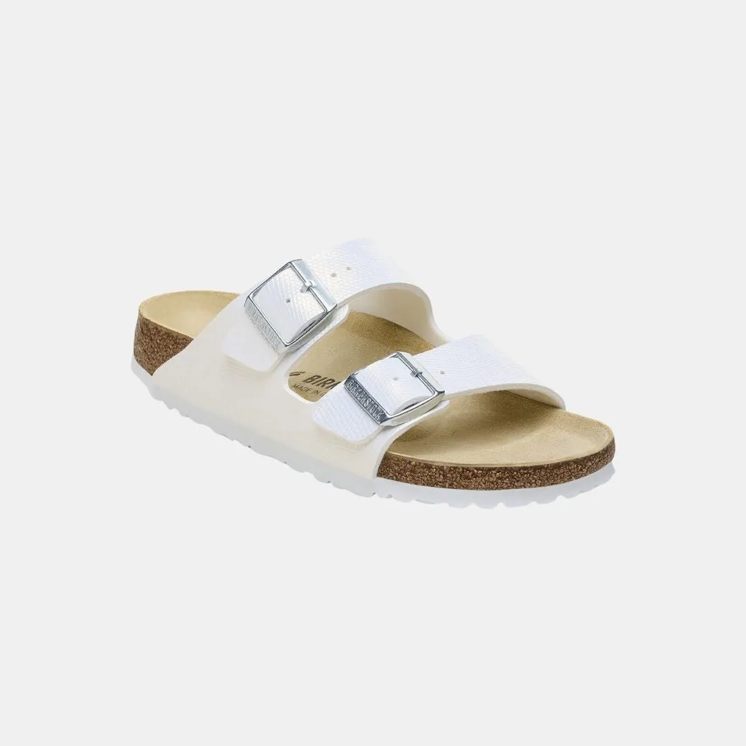 Birkenstock Arizona Birko Flor Women's Shiny Lizard White