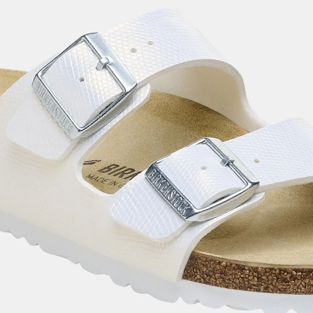 Birkenstock Arizona Birko Flor Women's Shiny Lizard White