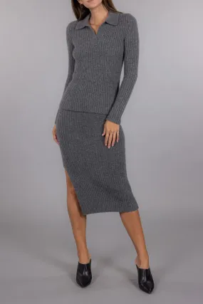 BOUCLE RIBBED SKIRT