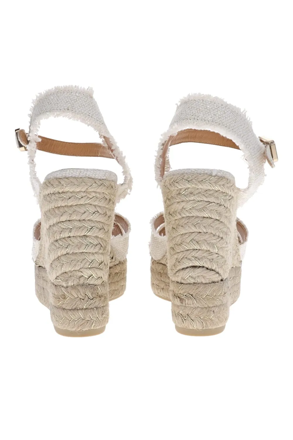 Bromelia Blanco Oro Espadrille Wedge