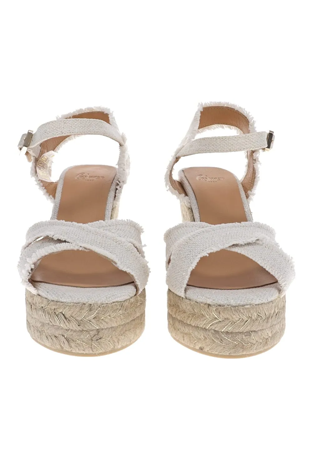 Bromelia Blanco Oro Espadrille Wedge