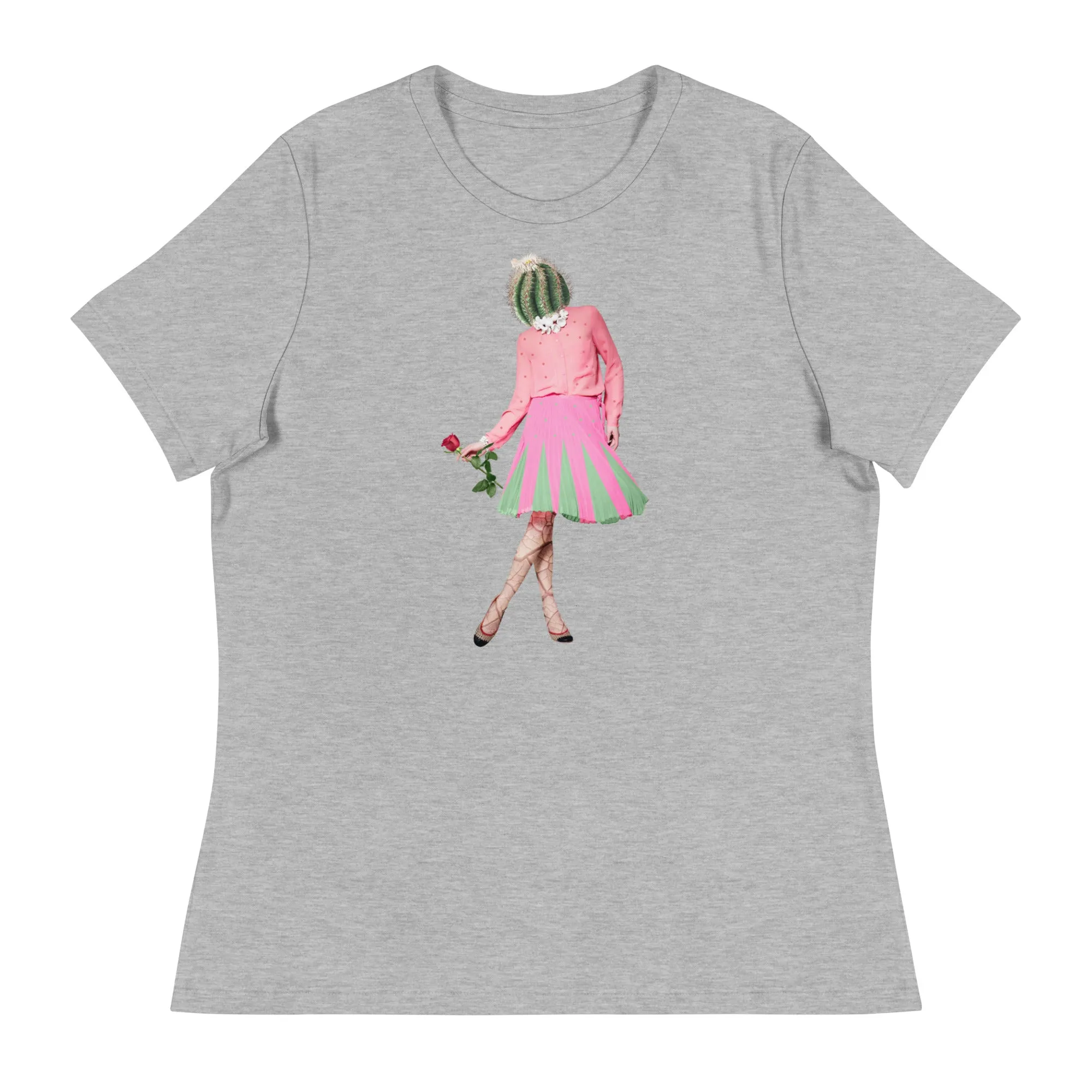 Cactus Head Lady Collage Women's Relaxed T-Shirt