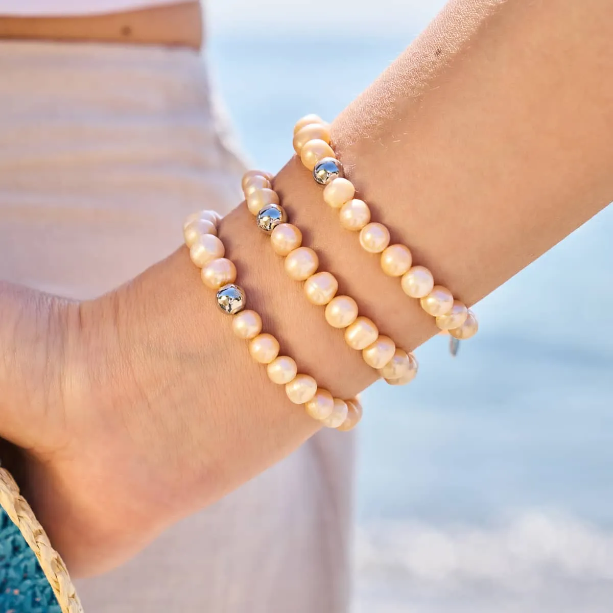 Champagne | .925 Sterling Silver | Freshwater Pearl Bracelet