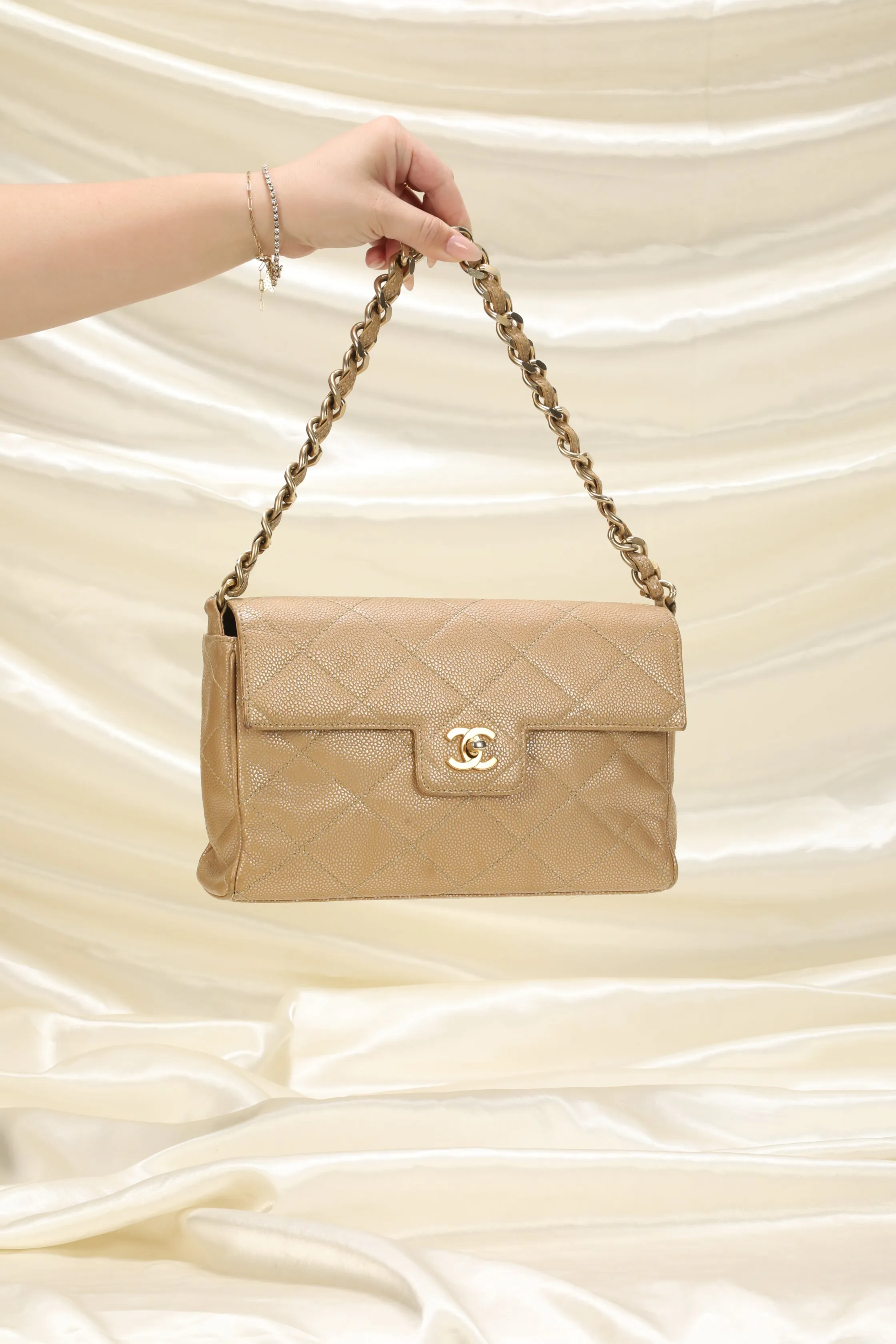 Chanel Caviar Iridescent Half Flap