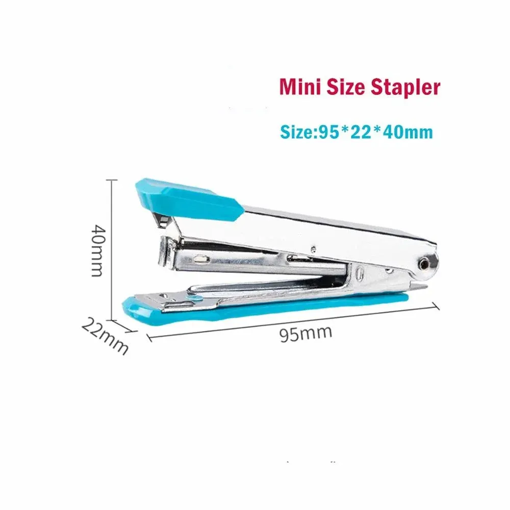 Deli Mini Stapler NO.10 Metal Durable Fashion Colored Staplers With Portable Compact Kawaii Stationery Shool Office Supplies