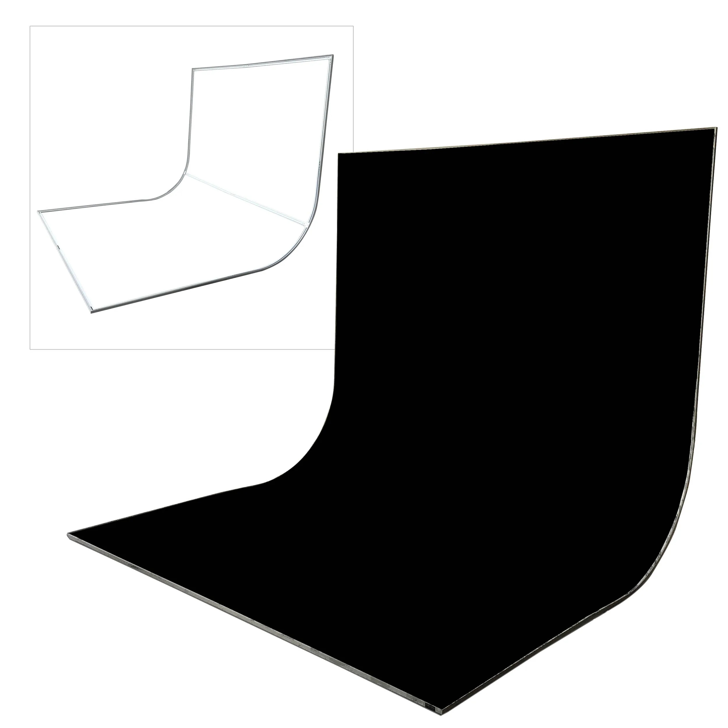 EasiFrame Curved Self-Supporting Portable Studio Infinity-Cove Cyclorama Background Kit V2 for Video and Photography - Black