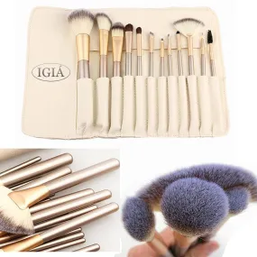 IGIA 12 PCs Makeup Brush Set -Professional  Multi-function Cosmetic Brushes with Bag