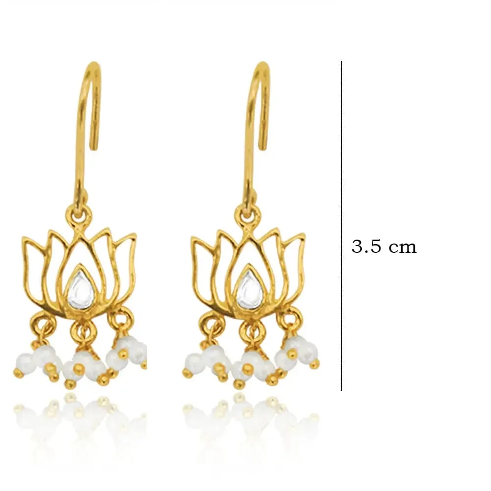 Lotus Gold Plated Silver Earrings