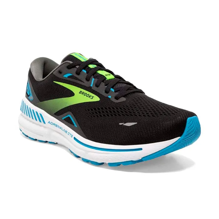 Mens Brooks Running Adrenaline GTS 23 in Black/Hawaiian Ocean/Green