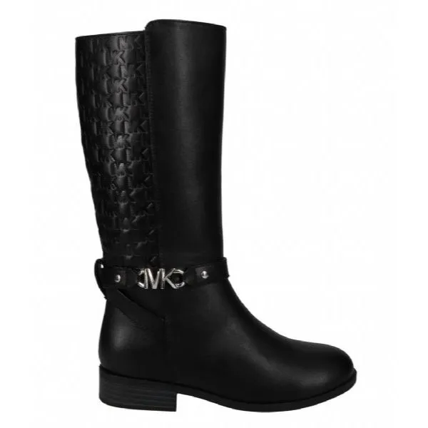 Michael Kors Finley Drake Girls Black Leather Boots