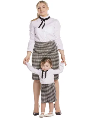 Midi Pencil Houndstooth & Puppystooth Matching Skirts