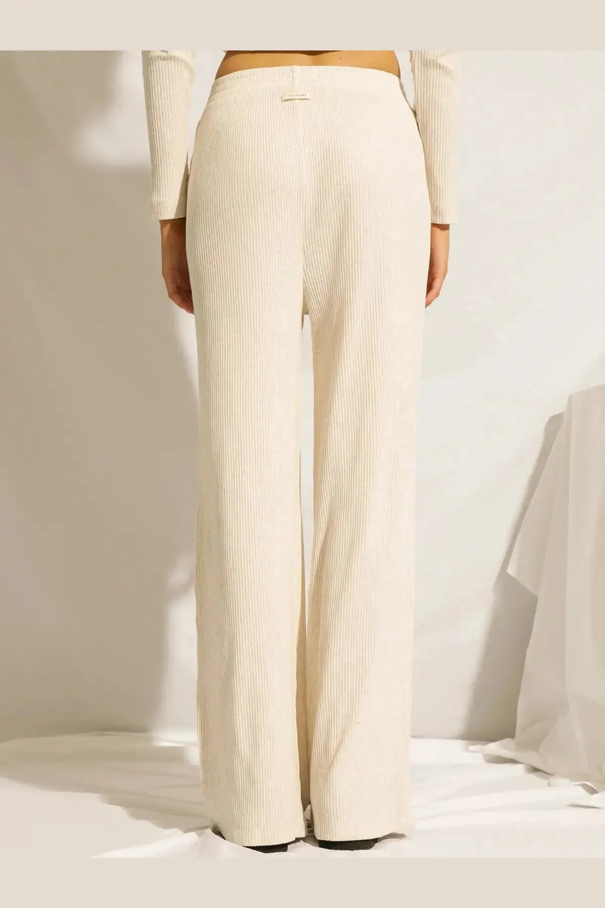 Nude lucy nude loung rib pants- cream marle