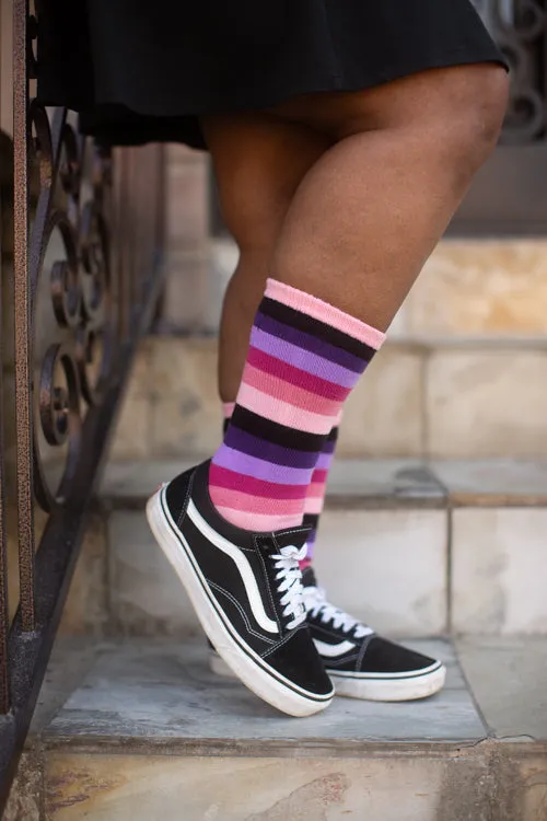 Pink Rainbow Toe Socks