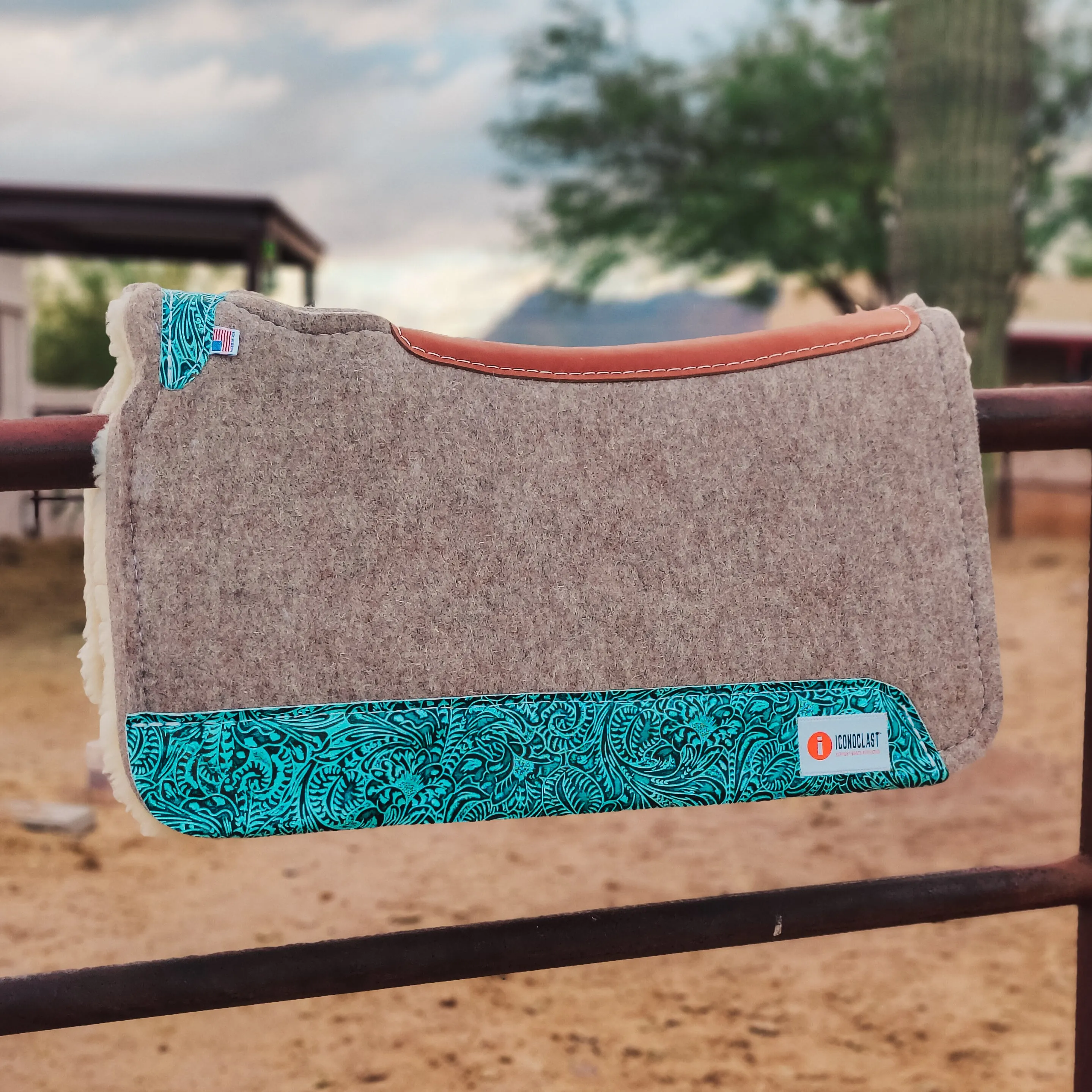 Turquoise Floral Iconoclast Saddle Pad