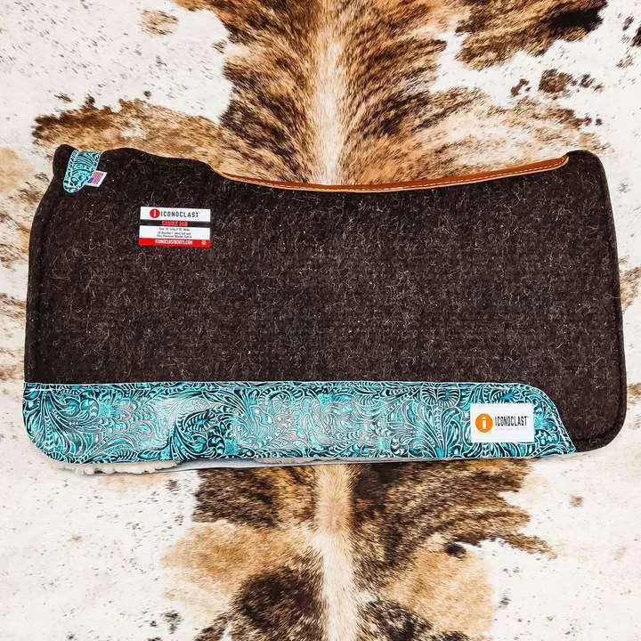 Turquoise Floral Iconoclast Saddle Pad